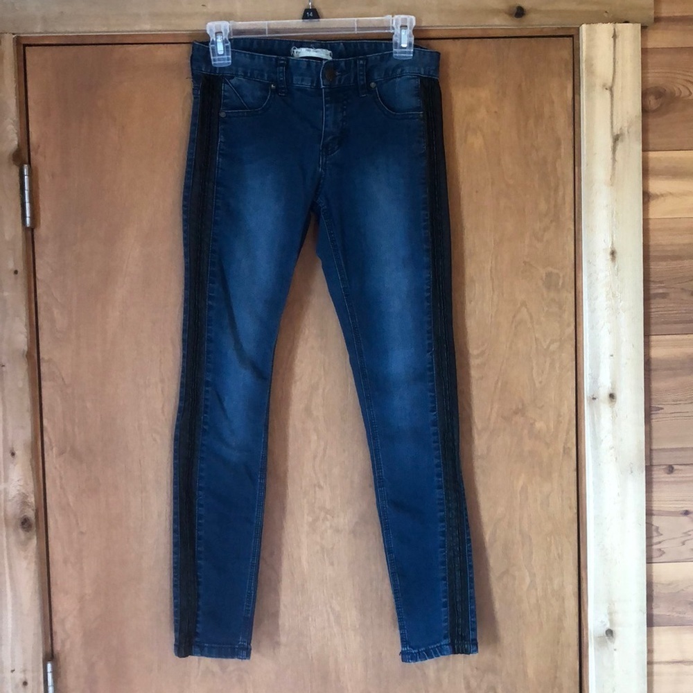 Free People faux leather striped jeans - Picture 2 of 10